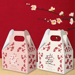 Förlovningsfesten kinesiska Kärlek Red Cherry Blom Presentaskar