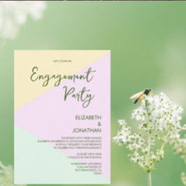 Förlovningsfesten Muted Pastel Geometric Inbjudningar