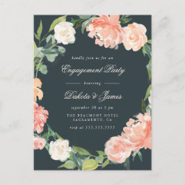  Förlovningsfesten Peonies & Eucalyptus Inbjudan Vykort