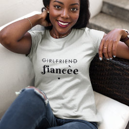 Förlovningsfesten Retro Script Girlkompis Fiancee T Shirt