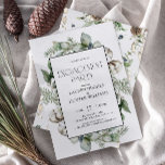 Förlovningsfesten Rustic Botanical Greenery Winter Inbjudningar<br><div class="desc">Gratulera till din kärlek-historia med en smula elegans med hjälp av denna inbjudan till botaniska Grey-Förlovningsfesten. Med en sofistikerad layout som är utformad med delikat grönt, pinekoner och botaniska detaljer i vinden framkallar den här designen firande naturskönhet samtidigt som den utesluter charm och värme. Vare sig du är värd för...</div>