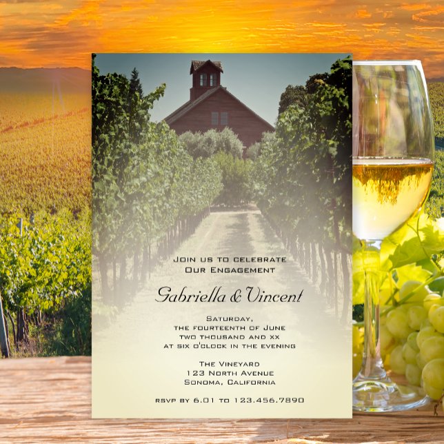 Förlovningsfesten Vineyard och Red Barn Inbjudningar (Skapare uppladdad)