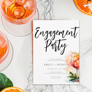Förlovningsfesten Watercolor Aperol Spritz Inbjudningar