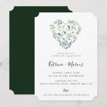 Förlovningsfesten Watercolor Greenery Heart