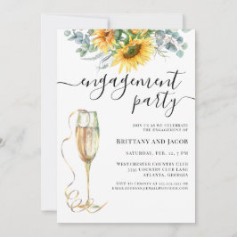 Förlovningsfesten Watercolor Solros Bröllop Inbjudningar