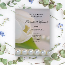 Förlovningsfesten White Tulip och Pearls Vår Inbjudningar