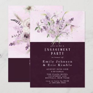 Förlovningsfesten Wisteria Lilac Ro Flowers Inbjudningar