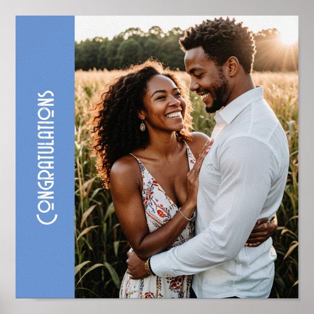 Förlovningsfestens anpassningsbar fototext skapar  poster (Framsidan)