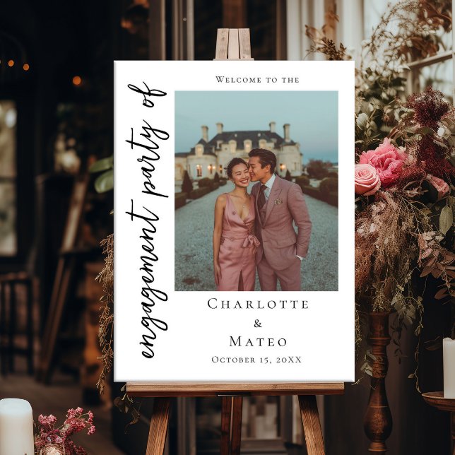 Förlovningsfestens moderna fotovälkomstposter poster (Skapare uppladdad)