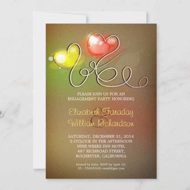 förlovningsfestens moderna inbjudan (Framsida)