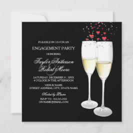 Förlovningsfestinbjudan för Champagne & Heart Inbjudningar
