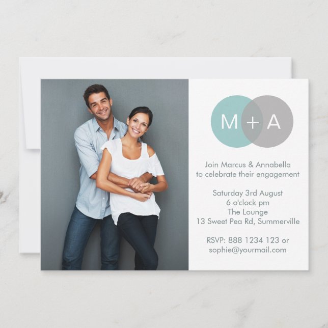 Förlovningsfestinbjudan med sammanflätade cirklar  inbjudningar (Framsida)