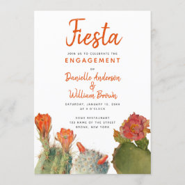 Förlovningsfirande Kaktusblommor Akvarellskrift Inbjudningar