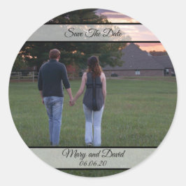 Förlovningsfoto Spara Datum Runt Klistermärke