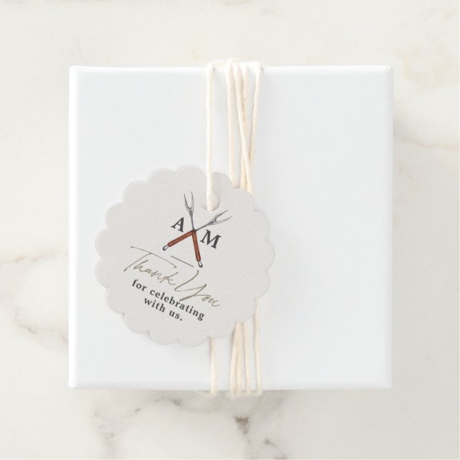 Förlovningsgrill Monogram Gåvor Etiketter (På plats)