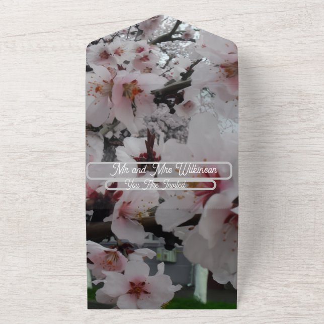 Förlovningsinbjudan fest äpple blommor foto (Utsida)