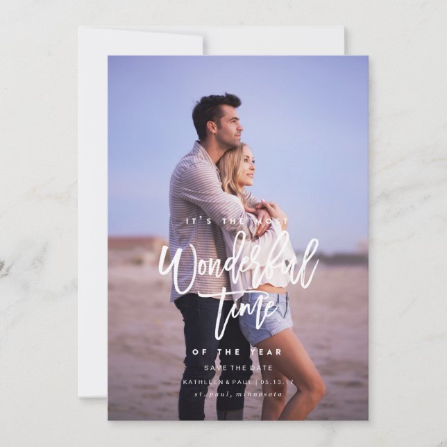 Förlovningsjulkort, Spara datum jul Julkort (Framsida)