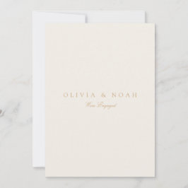 Förlovningskort i guld och elfenben med elegant sc meddelande