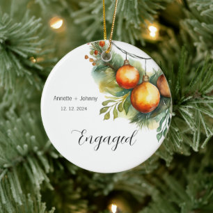 Förlovningsprydnad, Förlovad Prydnad, Brud- Julgransprydnad Keramik