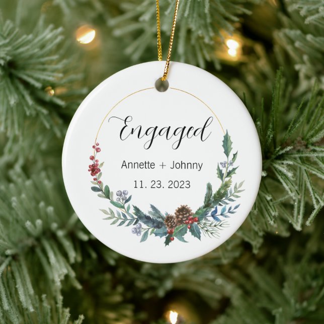 Förlovningsprydnad, Förlovad Prydnad, Brud- Julgransprydnad Keramik (Träd)