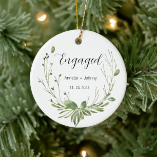 Förlovningsprydnad, Förlovad Prydnad, Brud- Julgransprydnad Keramik