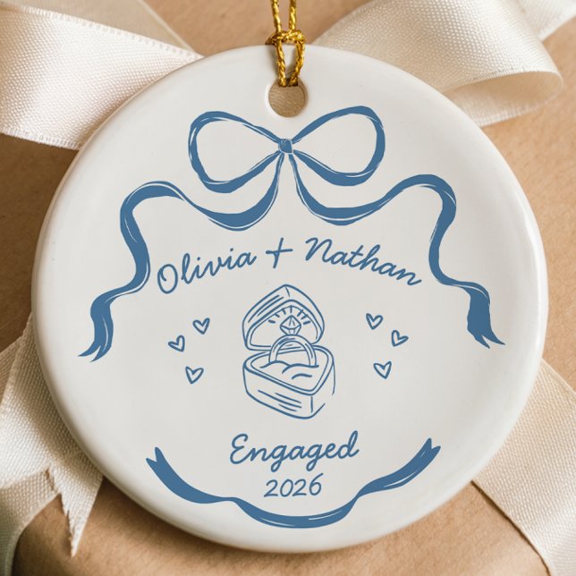 Förlovningsprydnad Förlovningspresent Julgransprydnad Keramik (Engaged Ornament Engagement Gift Engagement Ornament Couples Ornament Engagement Announcement Weddin)
