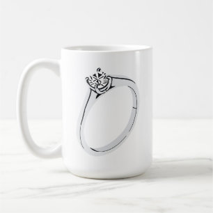 Förlovningsring och datum kaffemugg