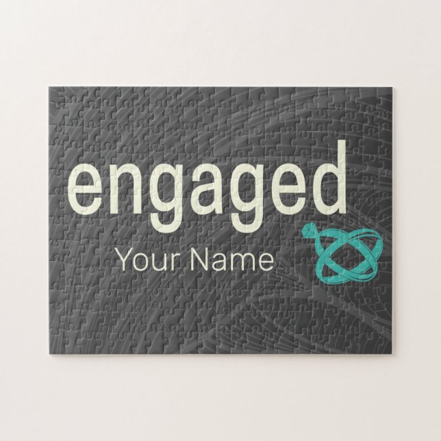 Förlovningsringar Par Sachelorfest eller Bröllop Pussel (Horisontell)