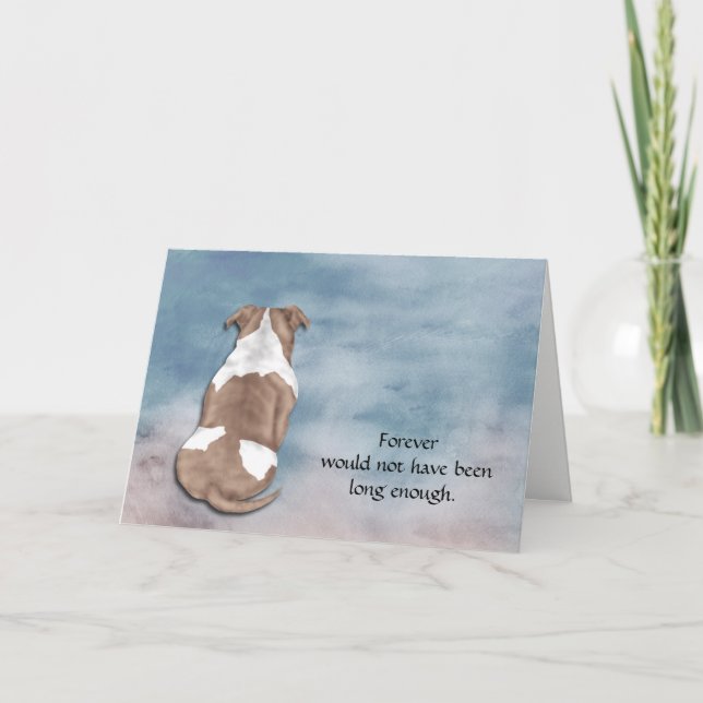 Förlust av amerikanska Bully Hund Sympathy Card Helgkort (Framsida)