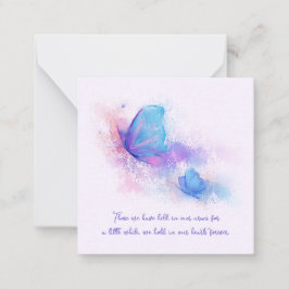 Förlust av barn, spädbarn, dödfödd fjärilsympati anteckningskort