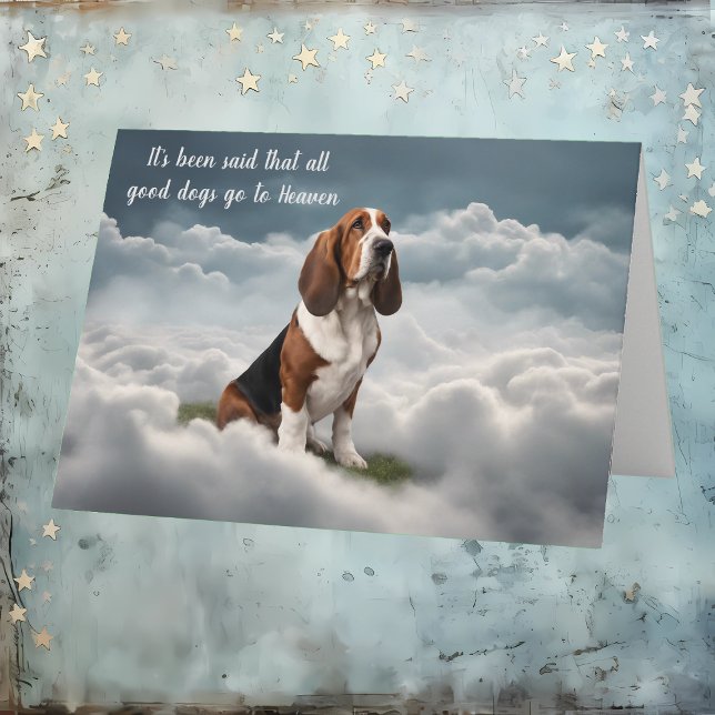 Förlust av Basset Hound Hund Heaven Sympathy Card Helgkort (Skapare uppladdad)