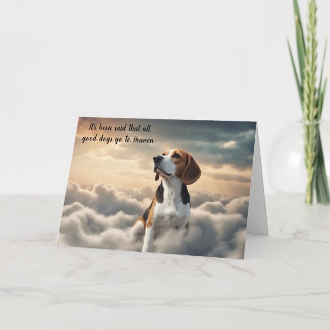 Förlust av Beagle Hund Heaven Sympathy Card Helgkort (Framsida)