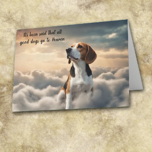 Förlust av Beagle Hund Heaven Sympathy Card Helgkort