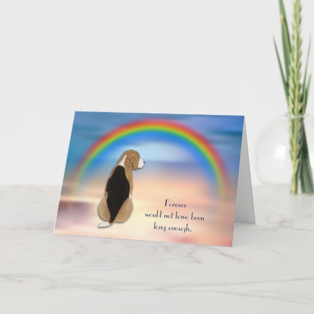 Förlust av Beagle Rainbow Sympathy Card Helgkort (Framsida)