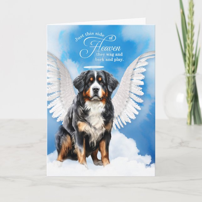 Förlust av Bernese Mountain Hund Angel Pet Sympath Kort (Framsida)