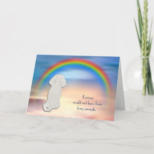 Förlust av Bichon Frise Rainbow Sympathy Card Helgkort