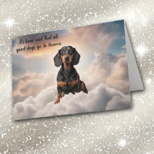 Förlust av Black Tan Dachshund Hund Heaven Sympath Helgkort