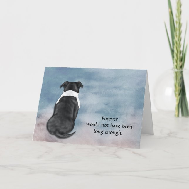 Förlust av Black White American Bully Hund Sympath Helgkort (Framsida)