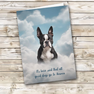 Förlust av Boston Terrier Hund Heaven Sympathy Car Helgkort