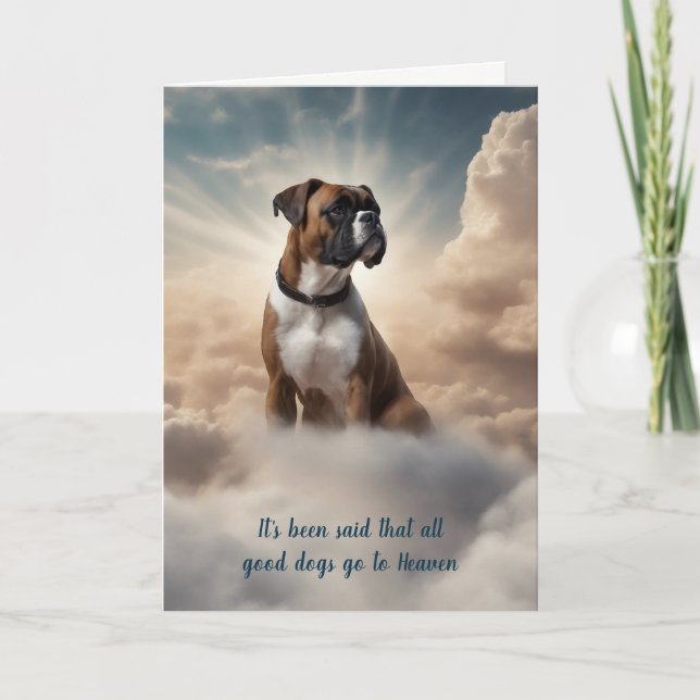 Förlust av Boxer Hund Heaven Sympathy Card Helgkort (Framsida)
