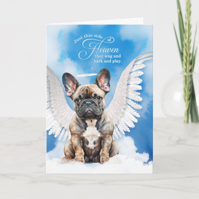 Förlust av Brindle Fransk Bulldog Pet Sympathy Kort (Framsida)
