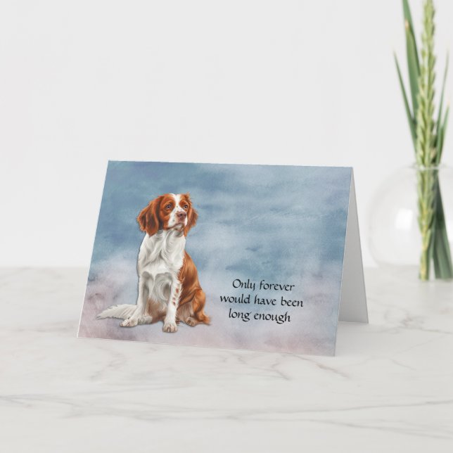 Förlust av Brittany Hund Sympathy Condolence Card Helgkort (Framsida)