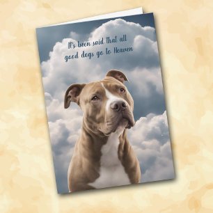 Förlust av Brown Pitbull Hund Heaven Sympathy Card Helgkort