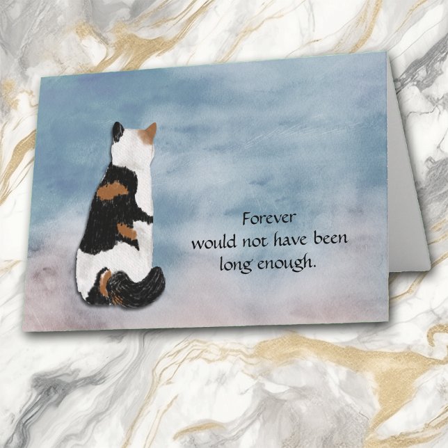Förlust av Calico Cat Sympathy Condolence Card Helgkort (Skapare uppladdad)
