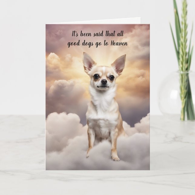 Förlust av Chihuahua Hund Heaven Sympathy Card Helgkort (Framsida)