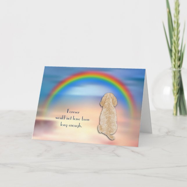 Förlust av Cockapoo Rainbow Sympathy Card Helgkort (Framsida)