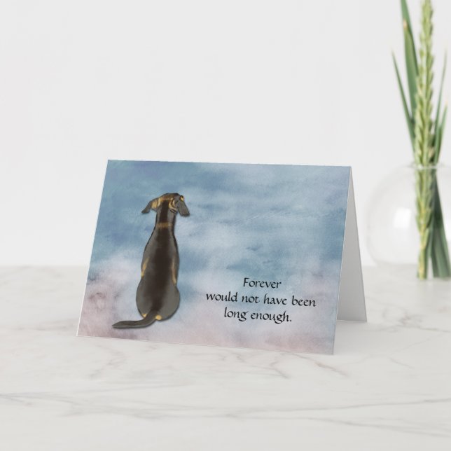 Förlust av Dachshund Condolence Sympathy Card Helgkort (Framsida)