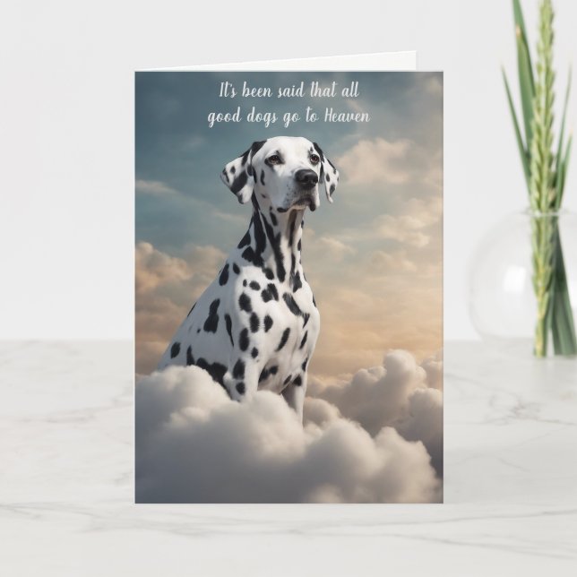Förlust av Dalmatiskt Hund Heaven Sympathy Card Helgkort (Framsida)