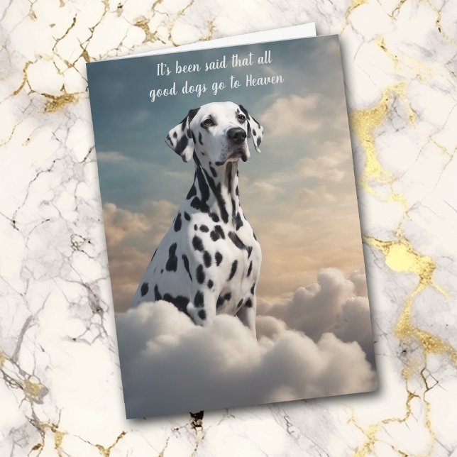 Förlust av Dalmatiskt Hund Heaven Sympathy Card Helgkort (Skapare uppladdad)