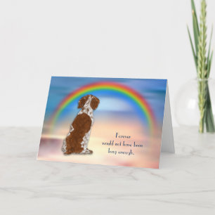 Förlust av det spanska Hund Rainbow Sympathy Card Helgkort
